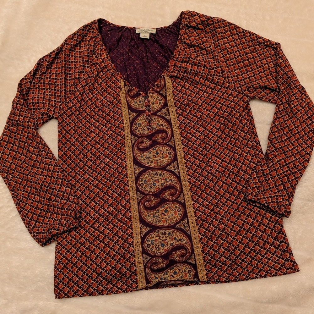 Lucky Brand Flower & Paisley Design S